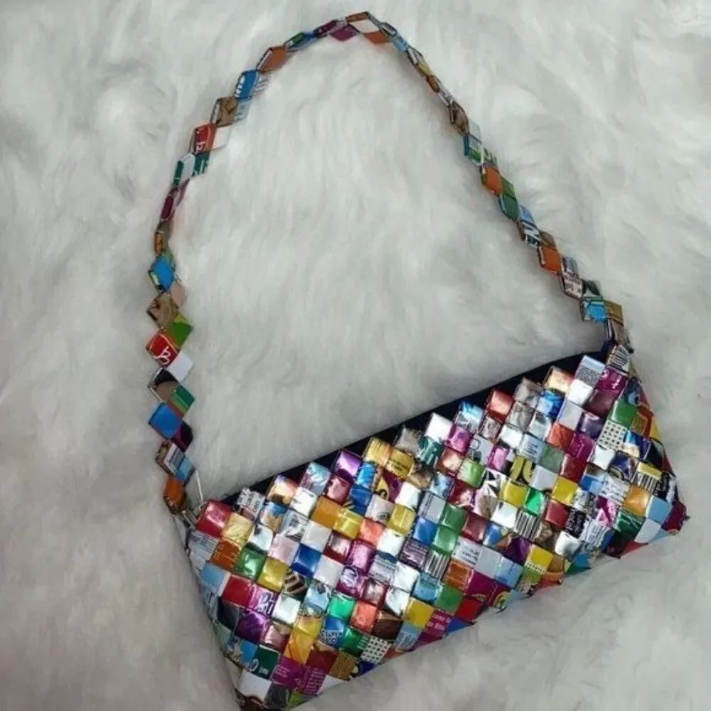 Recycled Candy Wrapper Handmade Purse Size Small